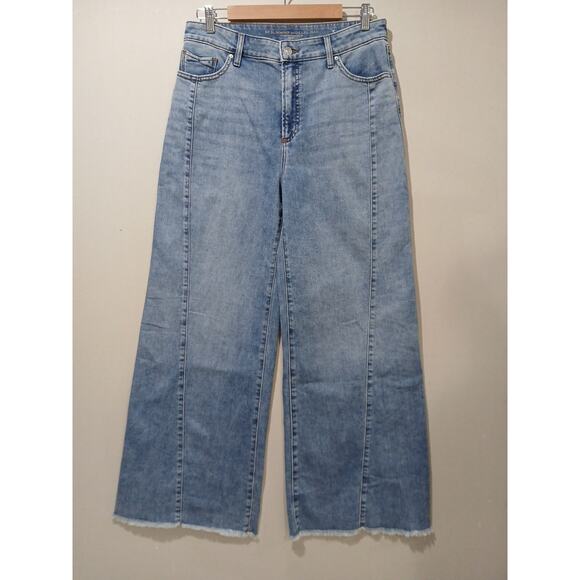 Chico's Denim - Chicos Jeans Sized 1.5 10R So Slimming Wide Leg Frayed Hem High Rise 570383758